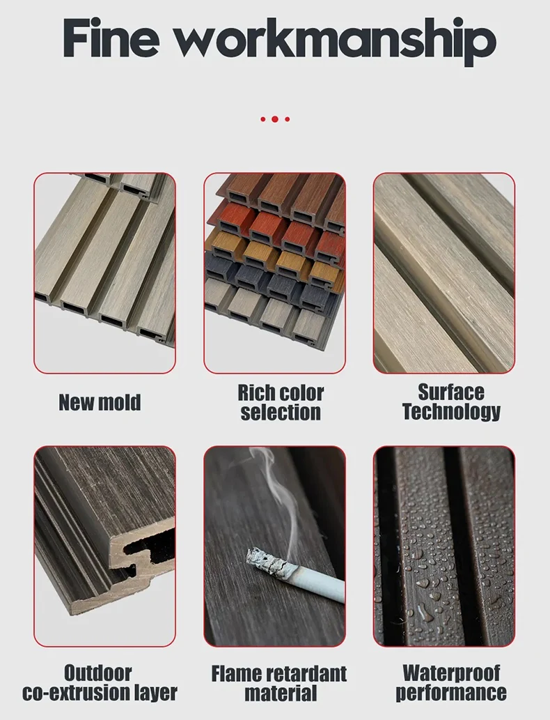 Commercial Building Material Outdoor WPC Wall Panel
